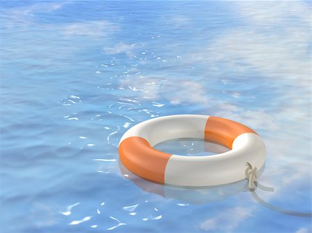 simsearch:400-04316574,k - The 3d lifebuoy ring, floating on waves Stock Photo - Budget Royalty-Free & Subscription, Code: 400-04607377