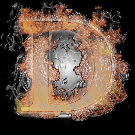 Plastic Burning Letter with true flames and smoke - Photographie de stock - Aubaine LD & Abonnement, Code: 400-04607923