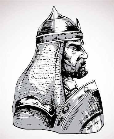 vector image of medieval warrior Stock Photo - Budget Royalty-Free & Subscription, Code: 400-04608098