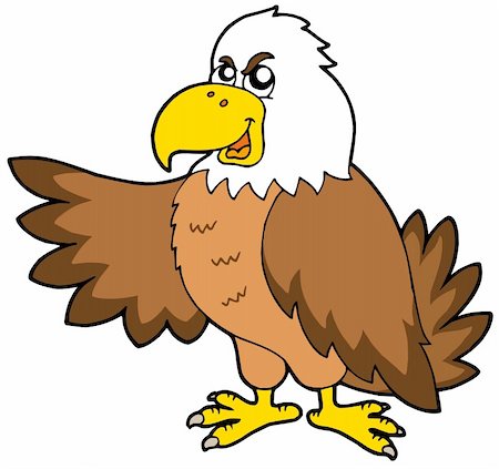 simsearch:400-06362898,k - Cartoon eagle on white background - vector illustration. Fotografie stock - Microstock e Abbonamento, Codice: 400-04608127