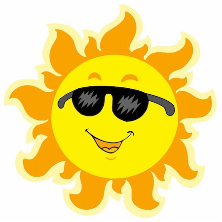 simsearch:400-04531867,k - Cute summer Sun with sunglasses - vector illustration. Stock Photo - Budget Royalty-Free & Subscription, Code: 400-04608135