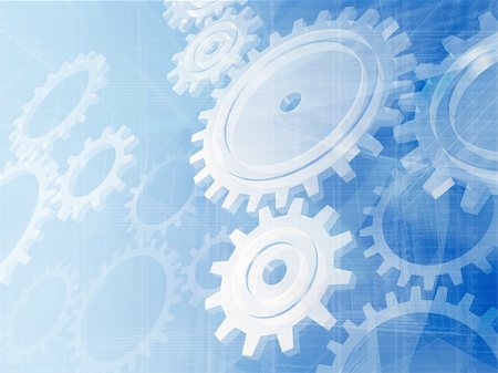 Blue gears engineering technology backdrop. Stock Photo - Budget Royalty-Free & Subscription, Code: 400-04608569