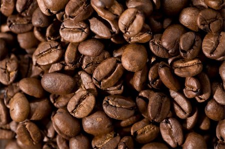 Roasted coffee beans closeup background Stock Photo - Budget Royalty-Free & Subscription, Code: 400-04609093