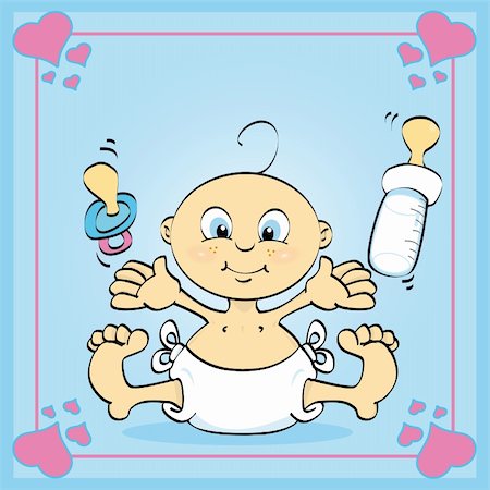 simsearch:400-04609736,k - Just a card of a baby boy.  Vector art in Adobe illustrator EPS format.  The document can be scaled to any size without loss of quality. Stock Photo - Budget Royalty-Free & Subscription, Code: 400-04609676