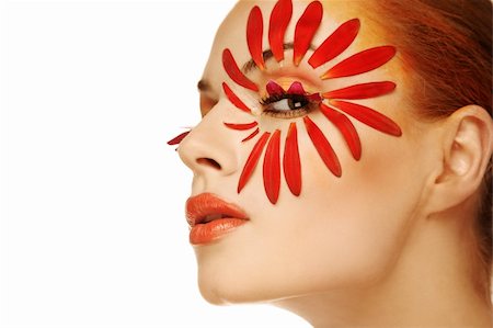 simsearch:400-04263334,k - beautiful woman with flower on face Foto de stock - Royalty-Free Super Valor e Assinatura, Número: 400-04609746