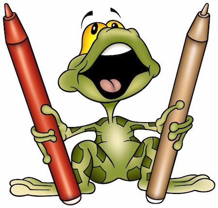 simsearch:400-04162983,k - Frog Painter - colored cartoon illustration as vector Foto de stock - Super Valor sin royalties y Suscripción, Código: 400-04609836
