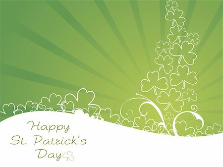 simsearch:400-06569677,k - green rays bakground with patrick's day card illustration Stock Photo - Budget Royalty-Free & Subscription, Code: 400-04609941