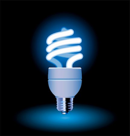 simsearch:400-04366277,k - Energy saving fluorescent light bulb - editable vector Stock Photo - Budget Royalty-Free & Subscription, Code: 400-04600309