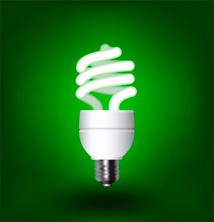 simsearch:400-04750349,k - Energy saving fluorescent light bulb - editable vector Stock Photo - Budget Royalty-Free & Subscription, Code: 400-04600311