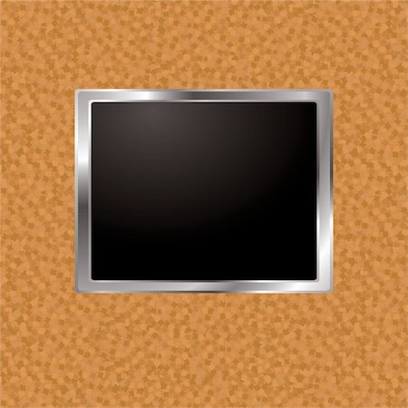 simsearch:400-06179670,k - Cork board wall with silver bevel frame and blank image holder Stock Photo - Budget Royalty-Free & Subscription, Code: 400-04600338