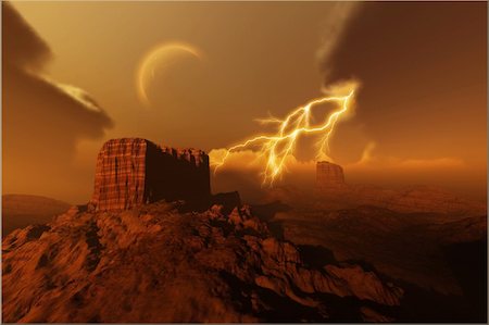 simsearch:400-04272687,k - A lightning storm over a desert. Stockbilder - Microstock & Abonnement, Bildnummer: 400-04600420
