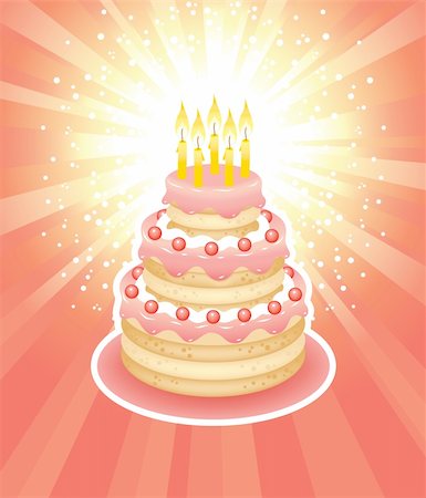 simsearch:400-04291488,k - Birthday greeting card with a cake Stock Photo - Budget Royalty-Free & Subscription, Code: 400-04600565