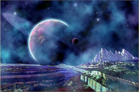 Fantasy alien world view of the universe. Foto de stock - Super Valor sin royalties y Suscripción, Código: 400-04600578