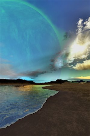 simsearch:400-04601123,k - Beautiful skies shine down on this cosmic seascape. Stock Photo - Budget Royalty-Free & Subscription, Code: 400-04600633