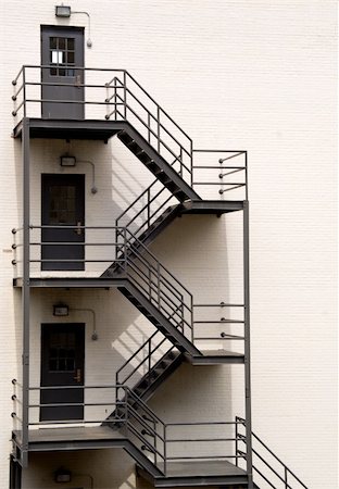 simsearch:400-04978863,k - A Fire Escape on the side of a building. Stock Photo - Budget Royalty-Free & Subscription, Code: 400-04600662