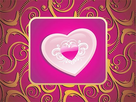 simsearch:400-04600780,k - golden artistic design with pink heart shape frame Stock Photo - Budget Royalty-Free & Subscription, Code: 400-04600764