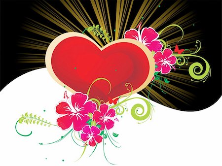 simsearch:400-04600780,k - red heart with beautiful flower pattern illustration Stock Photo - Budget Royalty-Free & Subscription, Code: 400-04600767