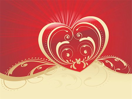 simsearch:400-04600780,k - red rays background with artistic design heartshape Stock Photo - Budget Royalty-Free & Subscription, Code: 400-04600771