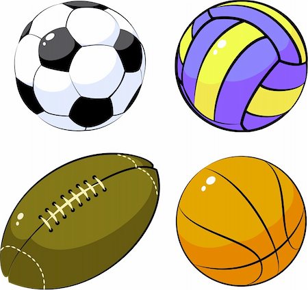 Four balls, isolated on white, vector, eps 8 format Stock Photo - Budget Royalty-Free & Subscription, Code: 400-04600816