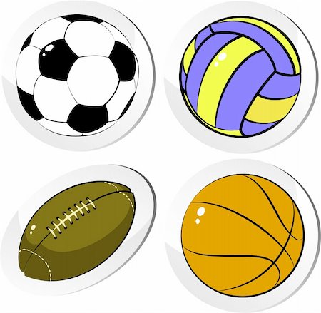 Four balls, isolated on white, vector, eps 8 format Stock Photo - Budget Royalty-Free & Subscription, Code: 400-04600817