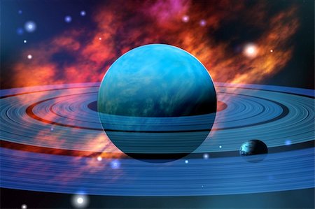 simsearch:400-04601123,k - The beautiful blue planet of Neptune with its moons. Stock Photo - Budget Royalty-Free & Subscription, Code: 400-04600948