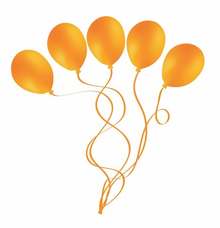 simsearch:400-04291488,k - Beautiful orange balloon in the air. Vector illustration. Stock Photo - Budget Royalty-Free & Subscription, Code: 400-04601335