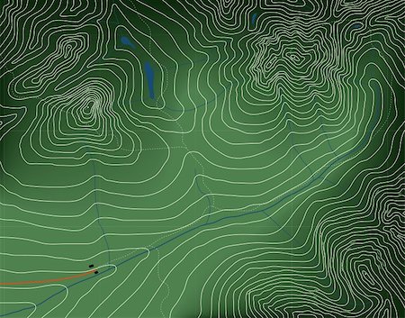 Editable vector illustration of a generic contour map of mountains Stock Photo - Budget Royalty-Free & Subscription, Code: 400-04601647