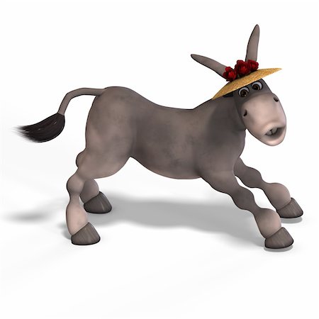 simsearch:400-04052731,k - sweet cartoon donkey with pretty face over white and clipping Path Fotografie stock - Microstock e Abbonamento, Codice: 400-04601657