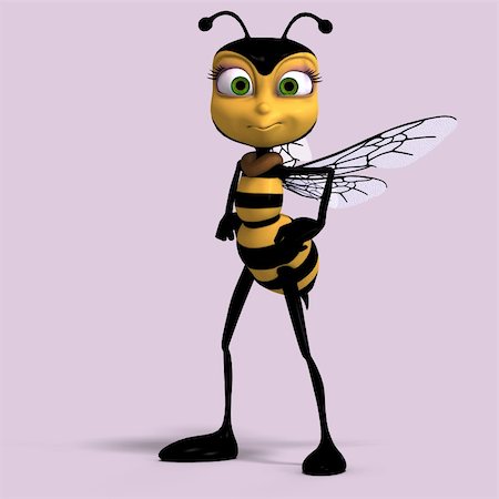 simsearch:400-04289007,k - very sweet render of a honey bee in yellow and black with Clipping Path Stock Photo - Budget Royalty-Free & Subscription, Code: 400-04601779