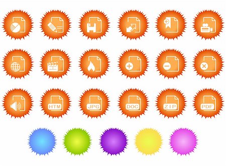 vector Document and File formats icons sun series Stockbilder - Microstock & Abonnement, Bildnummer: 400-04601851