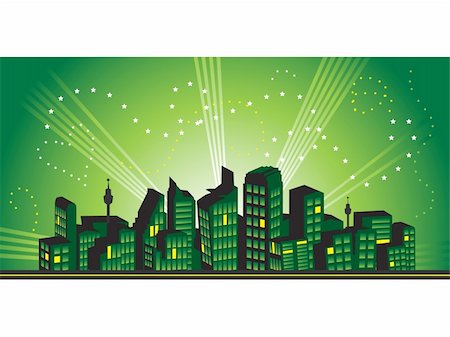 simsearch:400-04864443,k - Cityscape frame, silhouettes of houses Stockbilder - Microstock & Abonnement, Bildnummer: 400-04602285