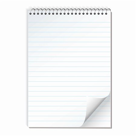 simsearch:400-04663106,k - Simple illustrated spiral bound note pad with blue lines Stock Photo - Budget Royalty-Free & Subscription, Code: 400-04602356