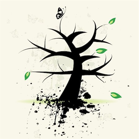 Art tree, grunge background Foto de stock - Super Valor sin royalties y Suscripción, Código: 400-04602389