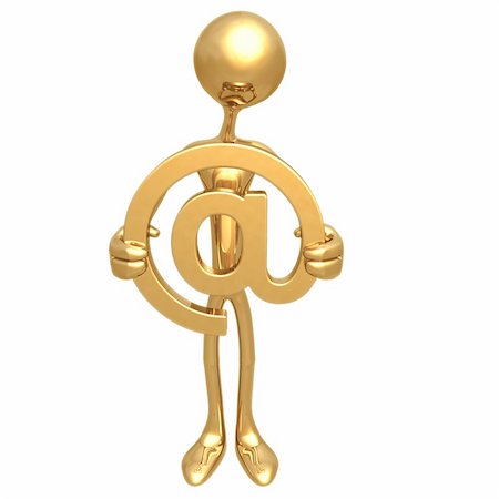 A Gold Guy Email Concept And Presentation Figure In 3D Fotografie stock - Microstock e Abbonamento, Codice: 400-04602431