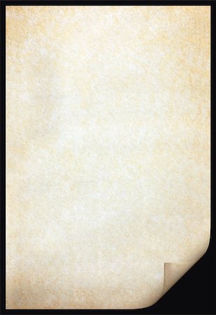 Old paper texture with stains patterns and the bent edge Stock Photo - Budget Royalty-Free & Subscription, Code: 400-04602731