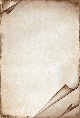 Old paper texture with stains patterns and the bent edges Stock Photo - Budget Royalty-Free & Subscription, Code: 400-04602732