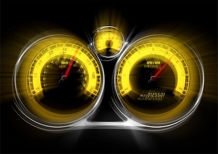 simsearch:400-08340626,k - Speedometer illustration with vivid colors Stock Photo - Budget Royalty-Free & Subscription, Code: 400-04603064