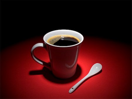 simsearch:400-04172155,k - A cup of tasty coffee and a spoon aside, together in a relaxing mood. Foto de stock - Super Valor sin royalties y Suscripción, Código: 400-04603077