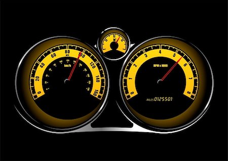 simsearch:400-08340626,k - Speedometer illustration with vivid colors Stock Photo - Budget Royalty-Free & Subscription, Code: 400-04603087