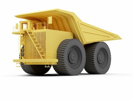 isolated big orange truck over white background Stock Photo - Budget Royalty-Free & Subscription, Code: 400-04603219