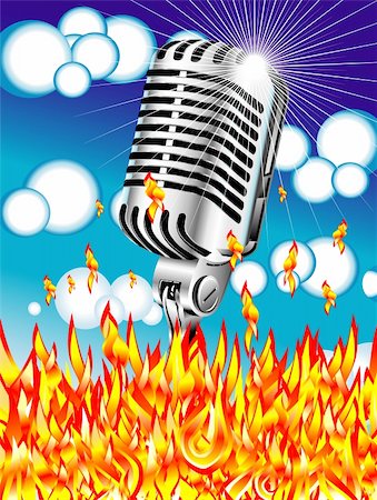 simsearch:400-06357823,k - Burning Microphone Music Event Abstract Background Foto de stock - Super Valor sin royalties y Suscripción, Código: 400-04603305