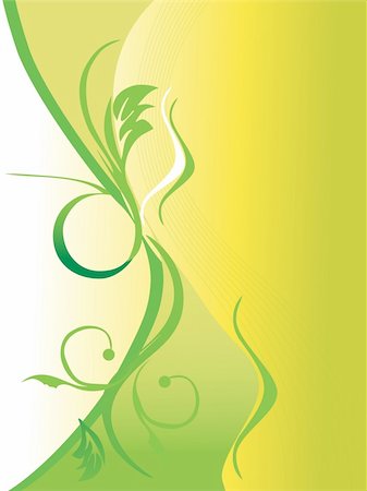 simsearch:400-08198402,k - swirl and floral elements in graient green, wallpaper Foto de stock - Super Valor sin royalties y Suscripción, Código: 400-04603424