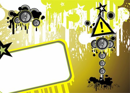 simsearch:400-04111274,k - Grunge Danger music frame background Stock Photo - Budget Royalty-Free & Subscription, Code: 400-04603484
