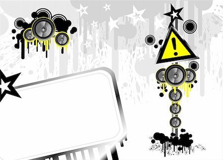 simsearch:400-04111274,k - Grunge Danger music frame background Stock Photo - Budget Royalty-Free & Subscription, Code: 400-04603485