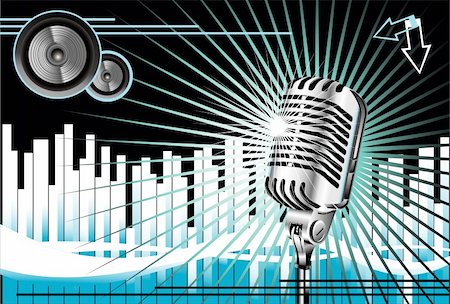 Abstract Music Background With Old microphone Stock Photo - Budget Royalty-Free & Subscription, Code: 400-04603482