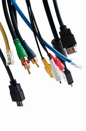 simsearch:400-04034560,k - Wires and connectors for computer audio video Stock Photo - Budget Royalty-Free & Subscription, Code: 400-04603502