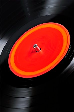 simsearch:400-05305007,k - Vinyl record spinning on turntable close up Stock Photo - Budget Royalty-Free & Subscription, Code: 400-04603529