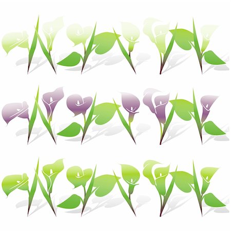 Calla Lily Icons in 3 stylish colors with a cast shadow. Easy edit layered file. Stockbilder - Microstock & Abonnement, Bildnummer: 400-04603790