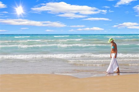 Beautiful young woman enjoying the Ionian sea in Greece Stock Photo - Budget Royalty-Free & Subscription, Code: 400-04614159