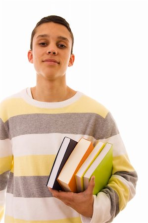 simsearch:400-04704759,k - Student holding books ready to go to the school Stock Photo - Budget Royalty-Free & Subscription, Code: 400-04614343
